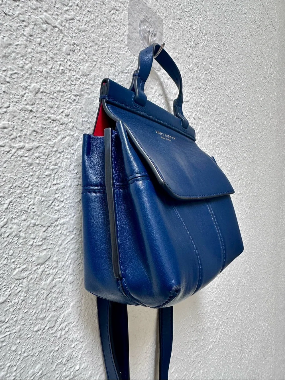 Tory Burch Blue Leather Mini Top-Handle Bag